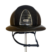 In Stock - KEP Helmet Chromo 2.0  Polish Metal Grey, Wide Brim and Star Black Front Panel