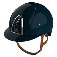 In Stock - KEP Helmet Chromo 2.0  Shine Blue with beige chin strap