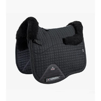 PEI Merino Wool European Dressage Saddle Pad - Black/Black wool - Full size