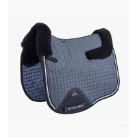 PEI Close Contact Merino Wool European Dressage Saddle Pad - Grey/Black Wool - Full