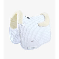 PEI Merino Wool European Dressage Saddle Pad - White/Natural Wool - Full size