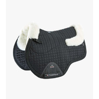 Premier Equine Merino Wool European GP/Jump Saddle Pad - Black/Natural Wool - Full size