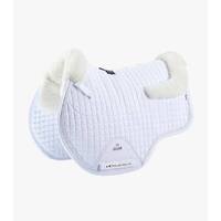 Premier Equine Merino Wool European GP/Jump Saddle Pad - White/Natural Wool - Full size