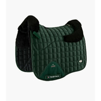 PEI Atlantis Satin Wool Dressage Saddle Pad - Olive / Black Wool - Full size