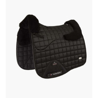 PEI Atlantis Satin Wool Dressage Saddle Pad - Black / Black Wool - Full size