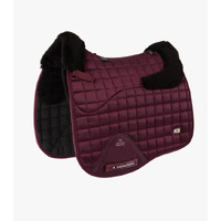 PEI Atlantis Satin Wool Dressage Saddle Pad - Wine / Black Wool - Full size