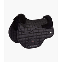 PEI Atlantis Satin Wool GP/Jump Saddle Pad - Black/Black Wool - Full size