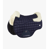 PEI Atlantis Satin Wool GP/Jump Saddle Pad - Navy/Natural Wool - Full size