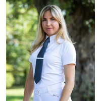 PEI Luciana Ladies Short Sleeve Tie Shirt - White