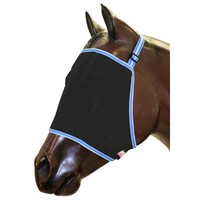 Bambino Black Mesh Fly Mask - Blue