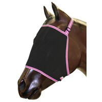 Bambino Black Mesh Fly Mask - Pink