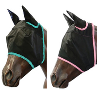 Showmaster Black Mesh Fly Mask with Mesh Ears
