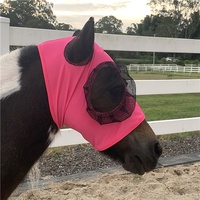 Piccolo Mini Lycra Pull-On Fly Mask - Black/Pink