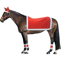 Christmas Horse Riding Set - Santa Hat, Quarter Sheet, Leg Wraps, 3 Piece Bridle Set