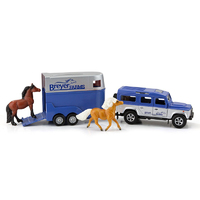 Breyer Stablemates Farms Land Rover & Tag-A-Long Trailer