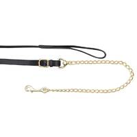 Aintree Leather Lead with 24" Brass Plate Chain