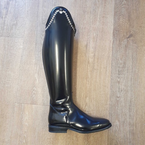 38.5 shoe/43cm height/40.6cm calf - DeNiro Raffaello  GG78 Pearl Swarovski Rondine Boots - In Stock