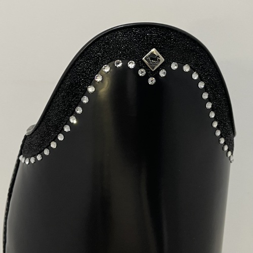 39.5 shoe/46cm height/41.4cm calf - DeNiro Bellini Stardust Swarovski Rondine Boots - In Stock