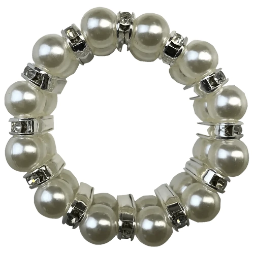 Hamag Pearl Hair Scrunchie with Diamantes - Rosette 