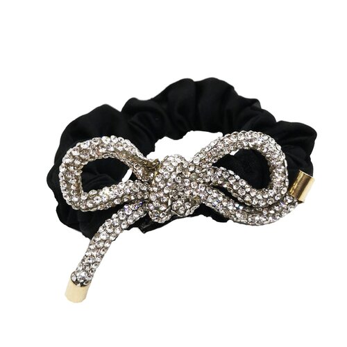Satin Hair Scrunchie with Diamanté Bow