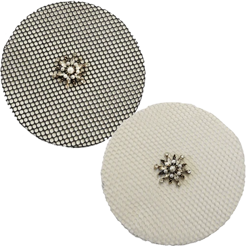 Hamag Nylon Hair Bun Net - with Diamante Floret