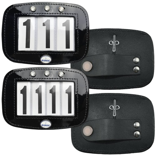 Hamag Swarovski & Patent Leather Bridle Number Holders (Pair)