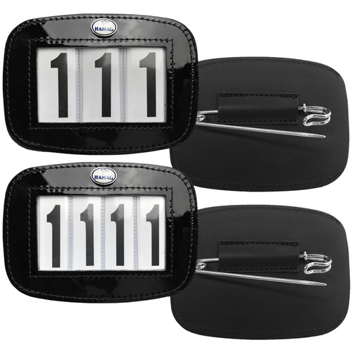Hamag Patent Leather Saddle Cloth Number Holders (Pair)