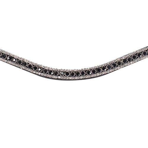 Horze Reims Browband - Black with Black crystals