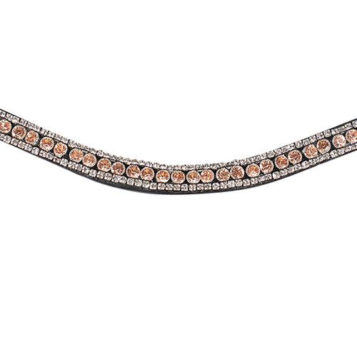 Horze Reims Browband - Black with Rose Gold Crystals - Full Only