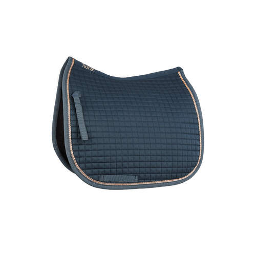 Horze Glarus Dressage  Saddle Pad with Metallic Braiding - Obscure Night Blue