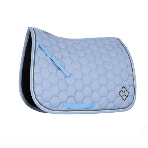 Horze Geometric Dressage Saddle Pad - Cashmere Blue