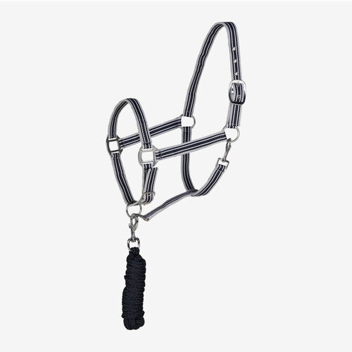 Horze Glarus Halter & Lead Set- Dark Navy - Size: Cob