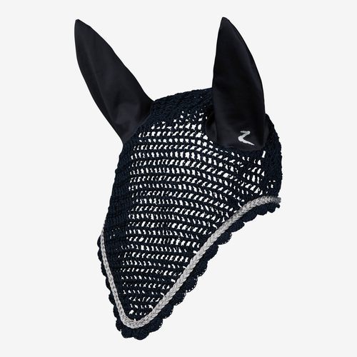 Horze Glarus Ear Net with Metallic Braiding - Dark Navy