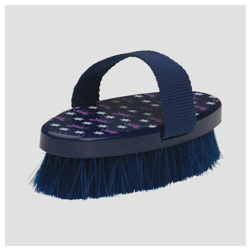 Horze Scout Body Brush - Arty Purple/Blue Print Dark Blue