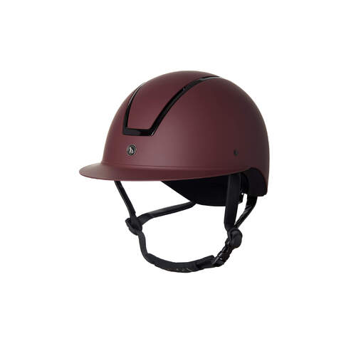 Horze Noir Riding Helmet with Sun Visor VG1 - Burgundy Red Mahogany - Size: 52-54 only