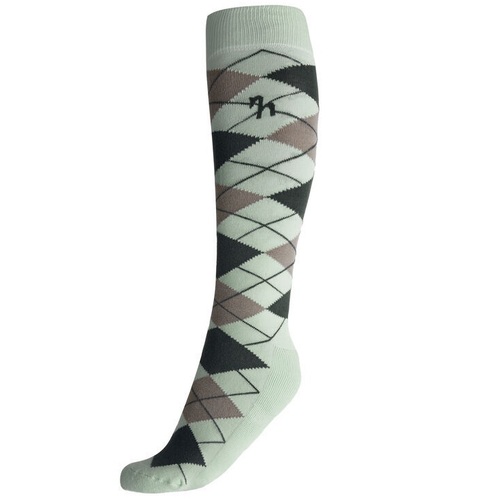 Horze Alana Checked Sock- Aqua Green/ Urban Chic