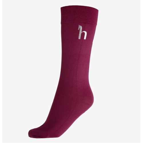 Horze Kids Riding Knee Socks With Shiny Logo - Anemone Dark Pink