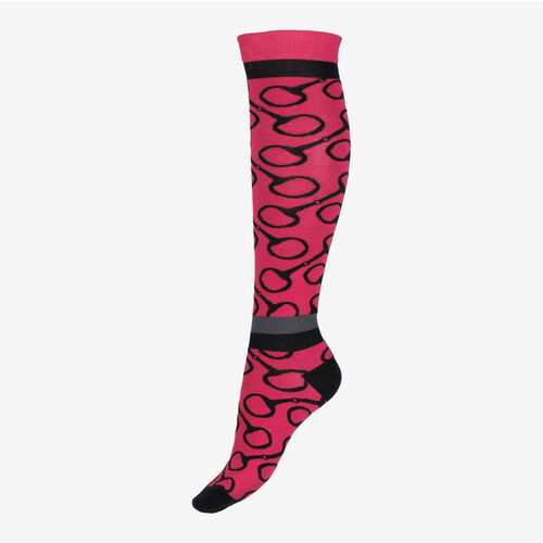 Horze Jacquard Knit Riding Knee Socks - Virtual Pink/ Black