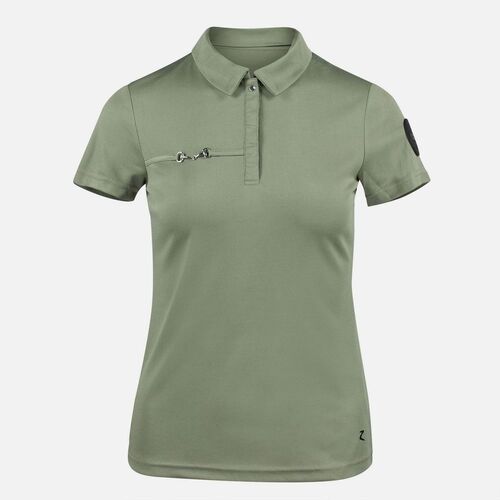 Horze Denise Ladies Functional Polo Shirt - Khaki Green
