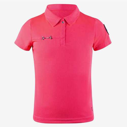 Horze Denise Kids Functional Short Sleeve Polo Shirt - Pink