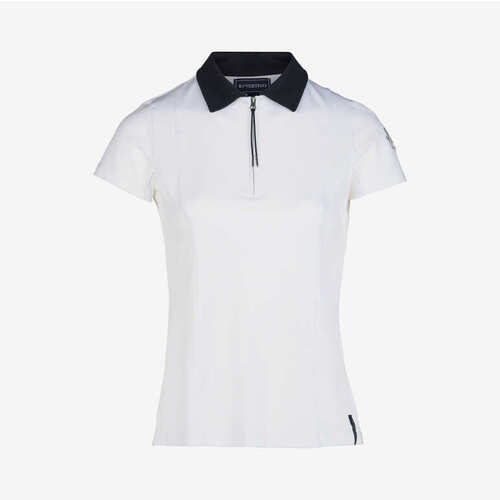 B Vertigo Claudine Women's Short Sleeve Polo Shirt - White/ Dark Navy