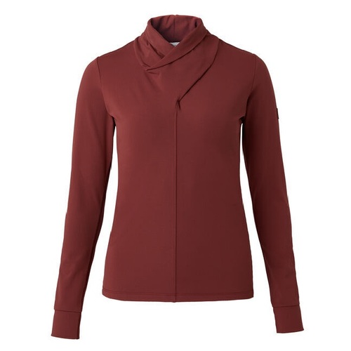 Horze Raquel Women's Training Shirt with High Neck - Merlot Wine Red