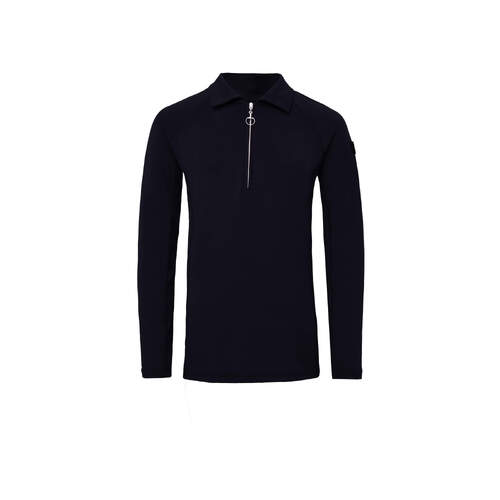 Horze Tiana Pique Long Sleeve Shirt - Dark Navy - Size: 44 (AU 16) Only