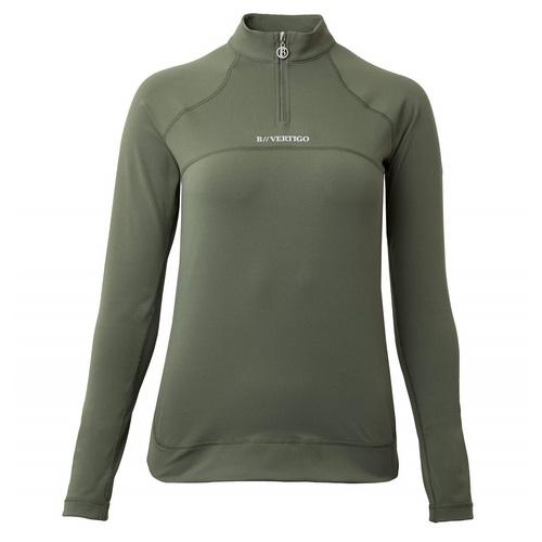 B Vertigo Davina Women's Training Shirt w/ Phone Pocket - Wild Grass Green