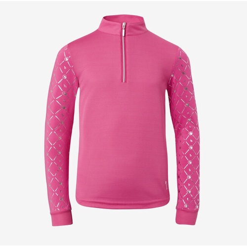 Horze Fia Kids Long Sleeve Training/Show Shirt - Azalea Pink