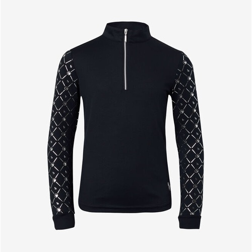 Horze Fia Kids Long Sleeve Training/Show Shirt - Peacoat Dark Blue