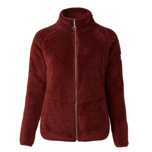 Horze Merida Women's Teddy Fleece Jacket - Merlot Wine Red