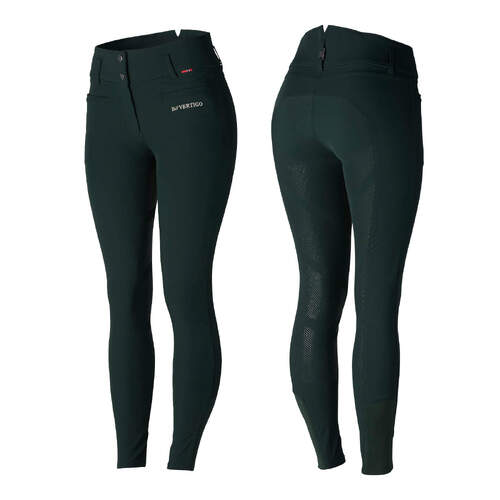 B Vertigo Women's Tiffany Full Seat Breeches - Silicone Grip - Scarab Green