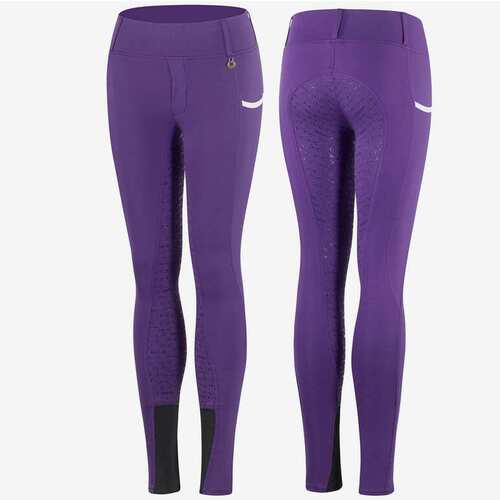 Horze Lucinda Kids High Waisted FS Tights - Purple
