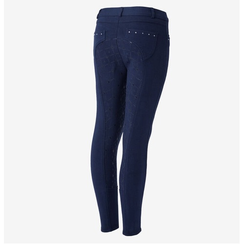 Horze Lilian JR Full Seat Breeches Peacoat Dark Blue w/Silver Glitter